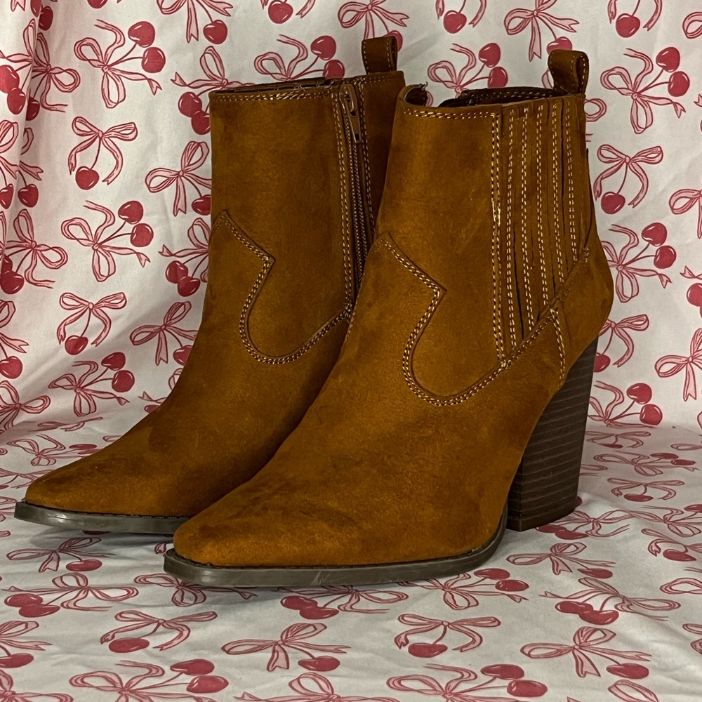 Brown Suede Ankle Boots from Arula